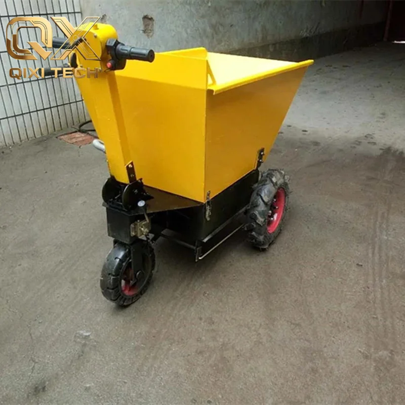 Electric Flatbed Transporter Trolley For Construction Site Agricultural Use Heavy Duty Handling Cart