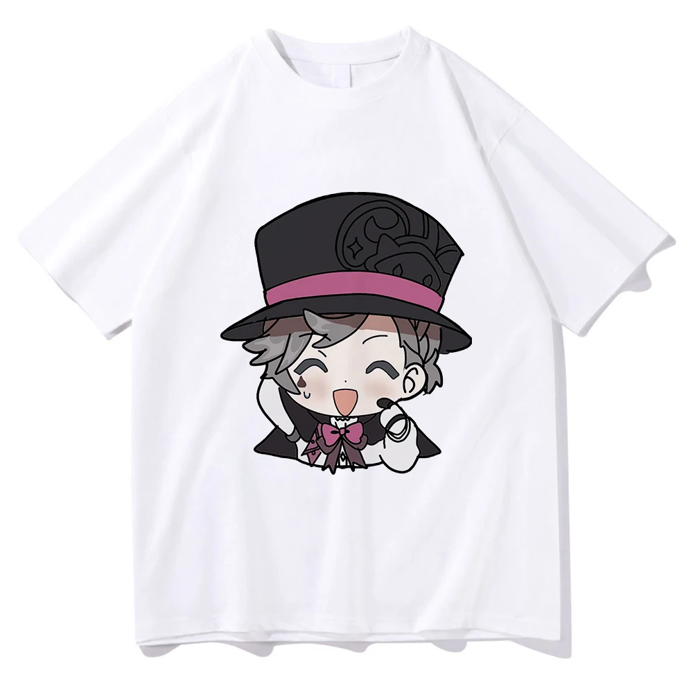 Funny Genshin Impact Lyney T Shirt for Women Harajuku Aesthetic 2023 Kawaii T-shirt Unisex Anime Cartoon Casual Y2k Clothes Tops