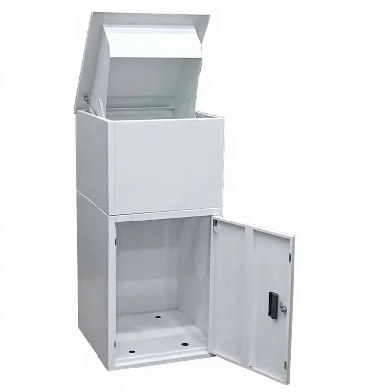 Durable Stainless Steel Freestanding Waterproof Rust Proof Lockable Spacious Outdoor Mail Parcel Delivery Box Heavy Duty PO