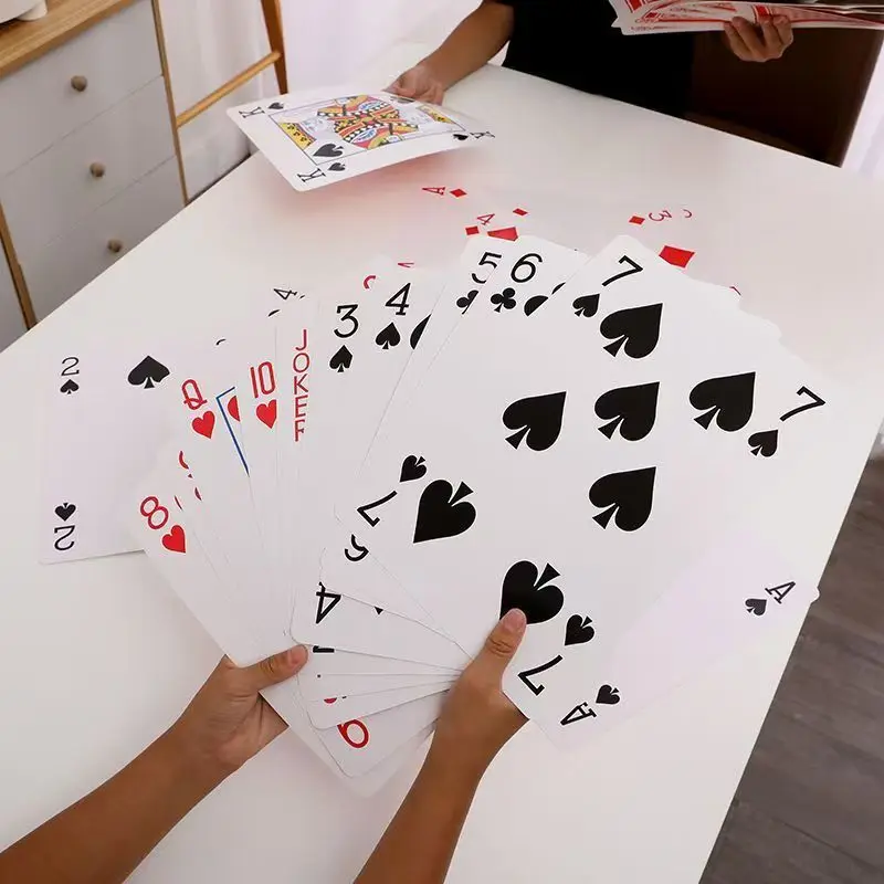 Super Jumbo Poker Cartas de Jogo, Grandes Dimensões, 4x Maior, Viagem, Carnaval, Casamento, Birthday Party Favors