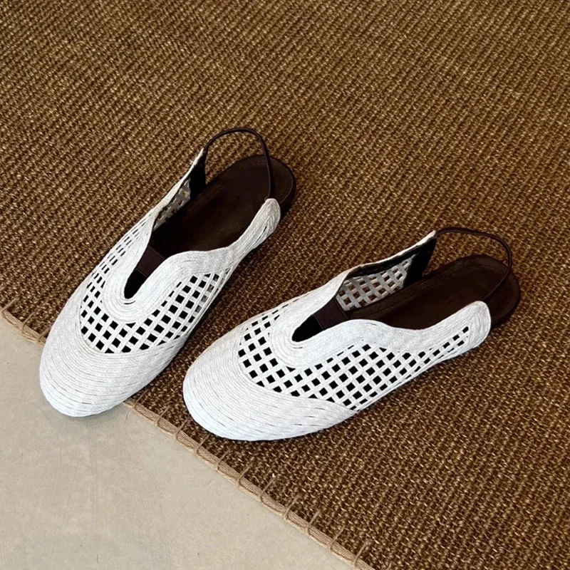 

Women Flats Sandals Casual Summer New Shoes Fashion Hollow Slippers 2025 Slingback Beach Flip Flops Woman Slides Sandalias Mujer