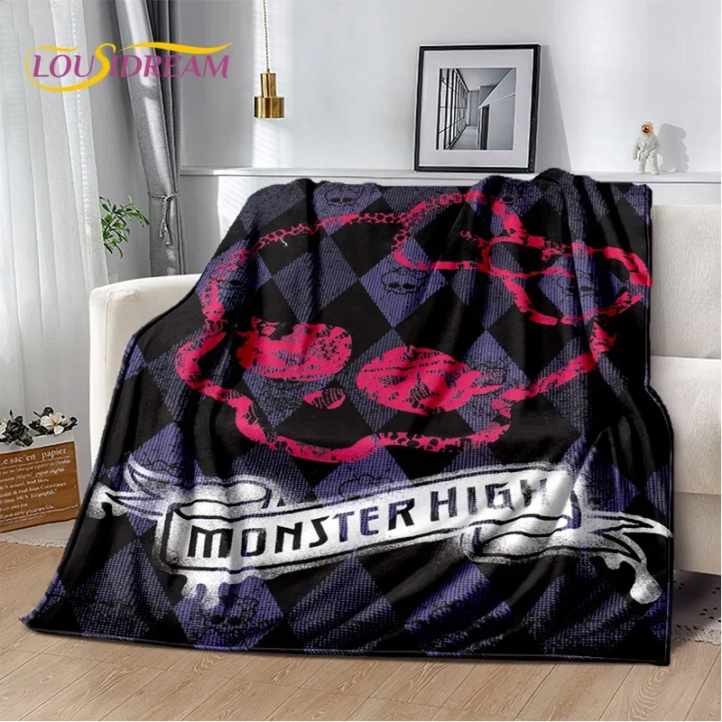 Cartoon Monster High Draculaura Vampire Soft Flannel Blanket for Beds Bedroom Sofa Picnic,Throw Blanket for Outdoor Leisure Gift