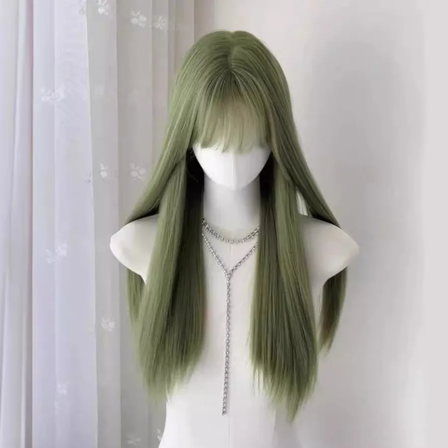 

Long Straight Forest Green Wig for Women Girls Lolita Full Head Cosplay Party Wig