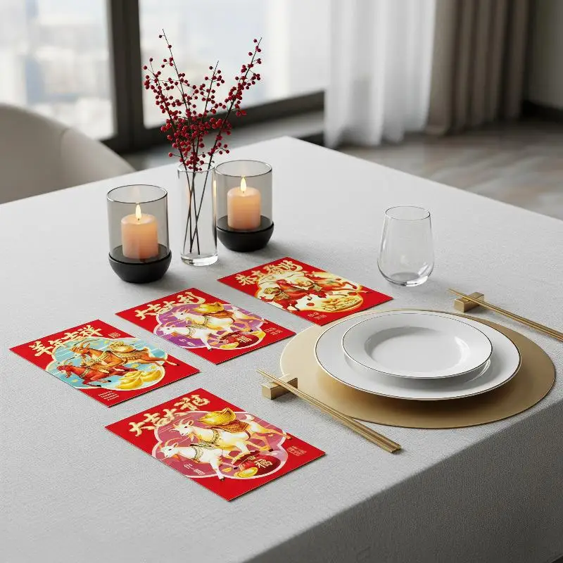 2027 Sheep Year Creative Red Envelope: 6Pcs New Year Spring Festival Lucky Money Lamb