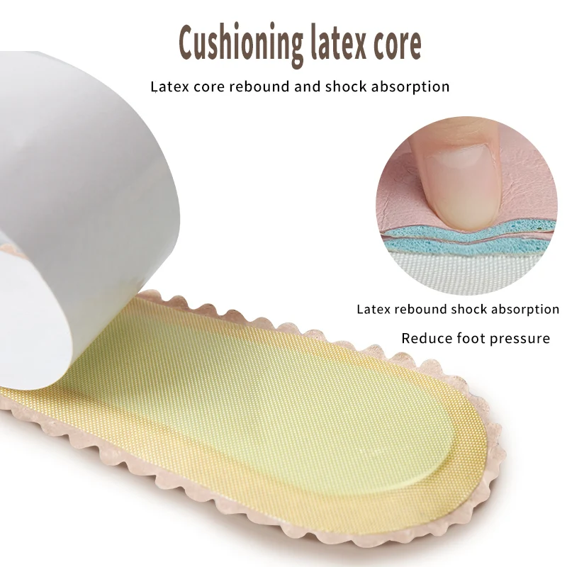 พื้นรองเท้าหนังมีกาวในตัวสำหรับผู้หญิงรองเท้าส้นสูงรองเท้าแตะกันลื่นระบายอากาศและดูดซับเหงื่อรองเท้าแผ่นกาวสติกเกอร์