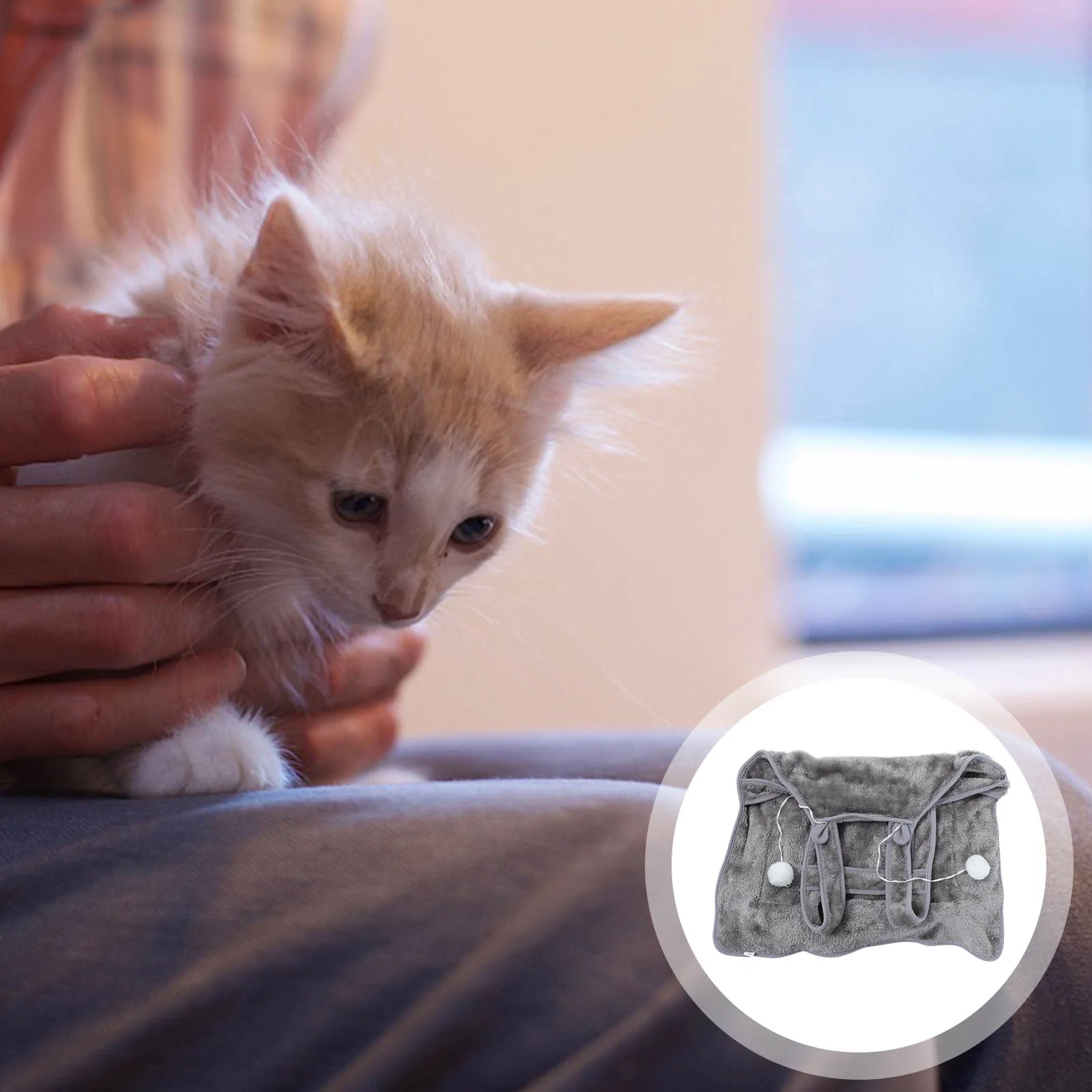 

Coral Fleece Holding Apron Lightweight Durable Portable Cat Holding Apron Pet Carrier Bag Puppy Sleeping Jacket Hat Design