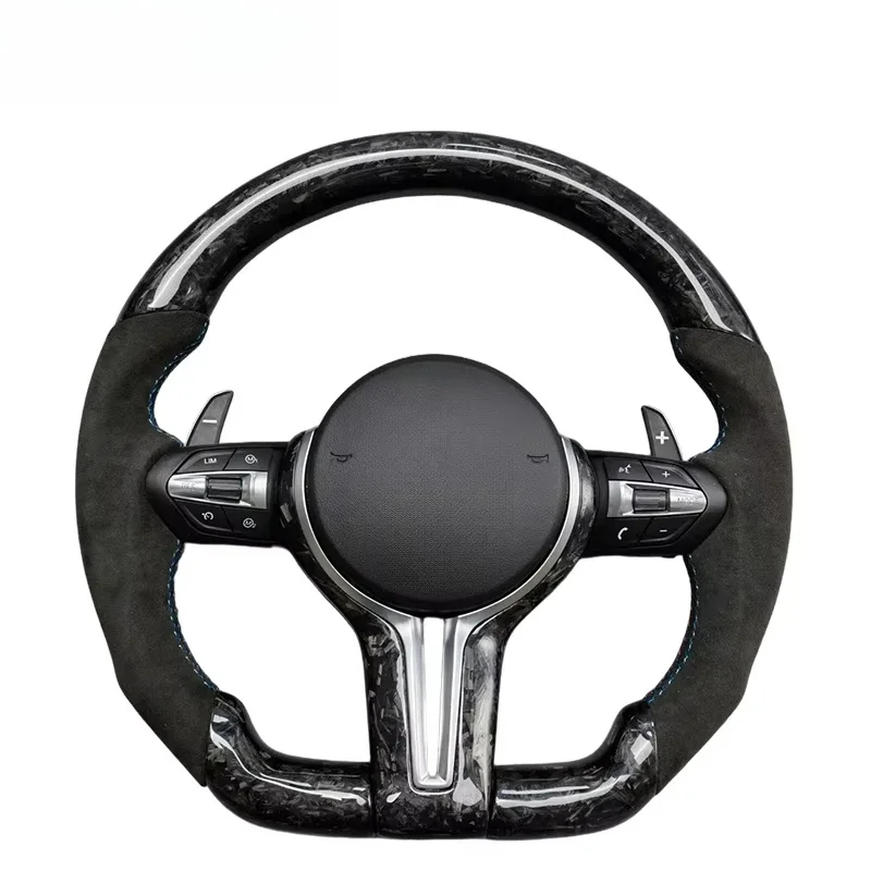 Car steering wheel leather is environmentally friendly and odorless, carbon fiber retro style