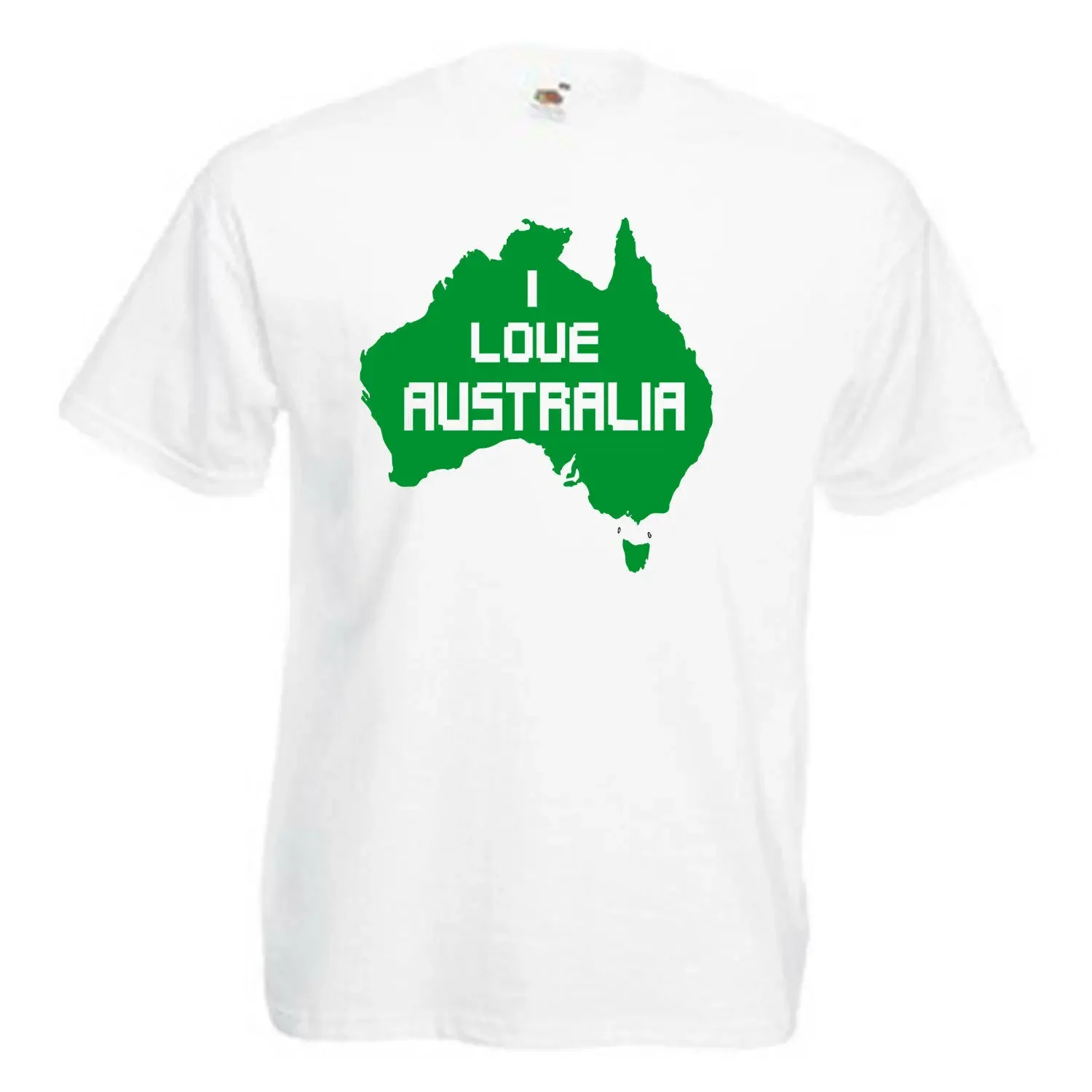 I Love Australia Map Mens Adult Men T-Shirts Short Sleeve Casual 100% Cotton Mens Shirt