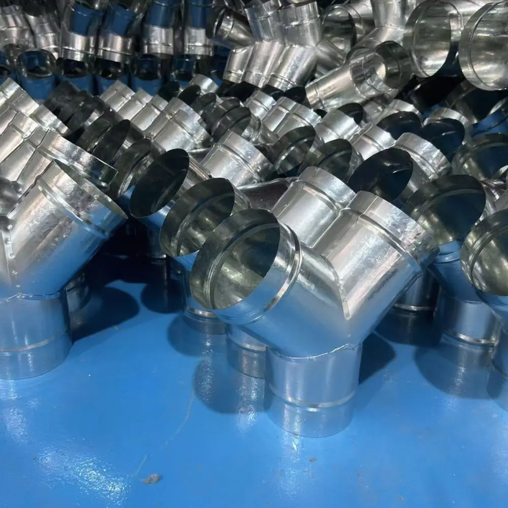 Professional Galvanized Iron Duct Fitting Ventilation System Air Flow Regulator Connector Y T Shape Exhaust Pipe Part