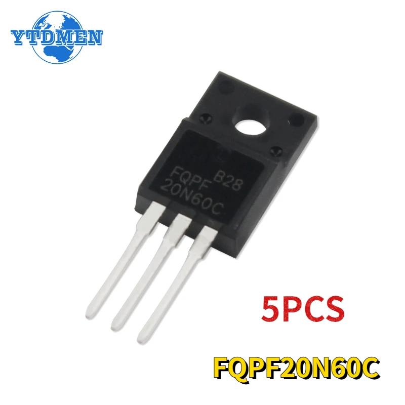 5PCS FQPF20N60C MOSFET Transistor FQPF20N60 TO-220F 20N60 20A 600V