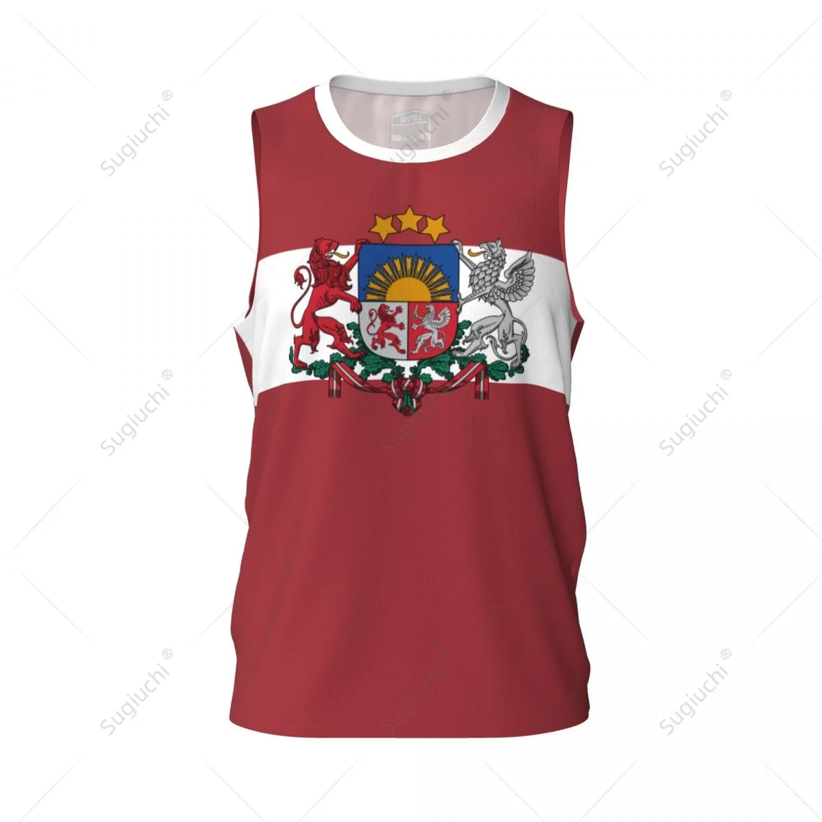 Latvia Flag Men Basketball Sports Running Fitness Multifunction Sleeveless tshirt Exclusive Custom Name Nunber