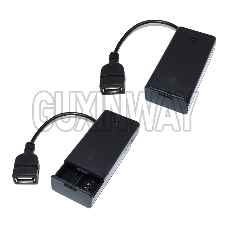 1PCS 2/3 AA Battery Holder Battery Case Box Storage 4.5-5V with Cover and Switch with USB Cable Building Block Led Light Kit