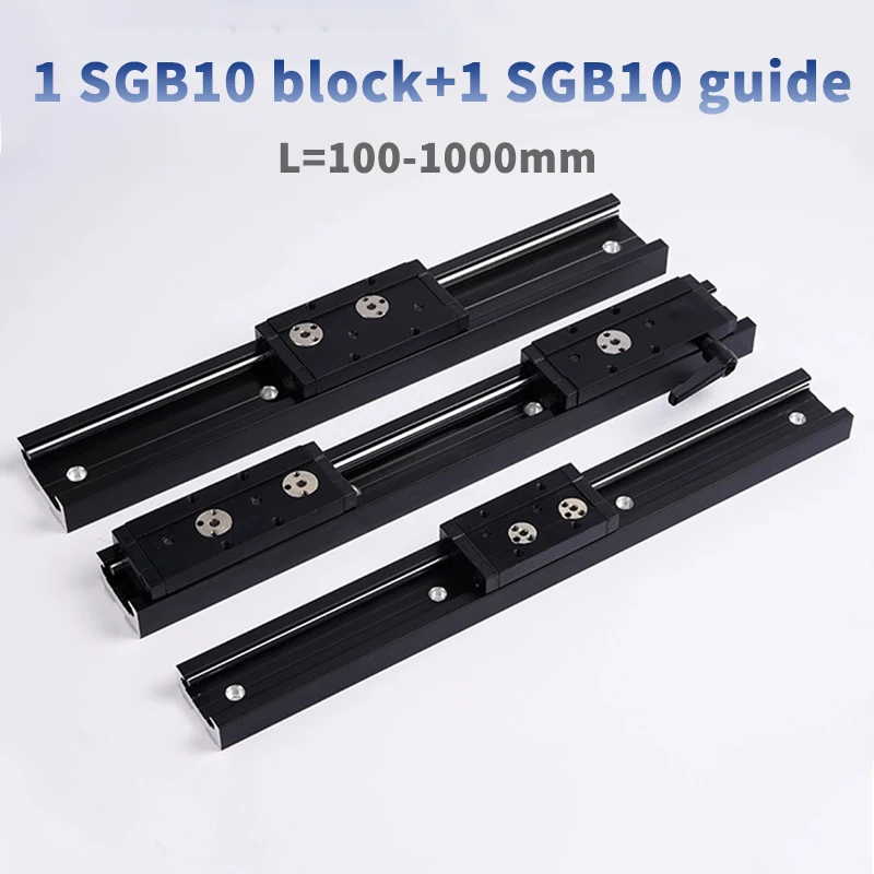

1pc linear guide black Silver Built-in dual-axis 28mm SGR10 Roller slide 1 set: 1 SGB10 block and 1 SGR10 Woodworking guide cnc