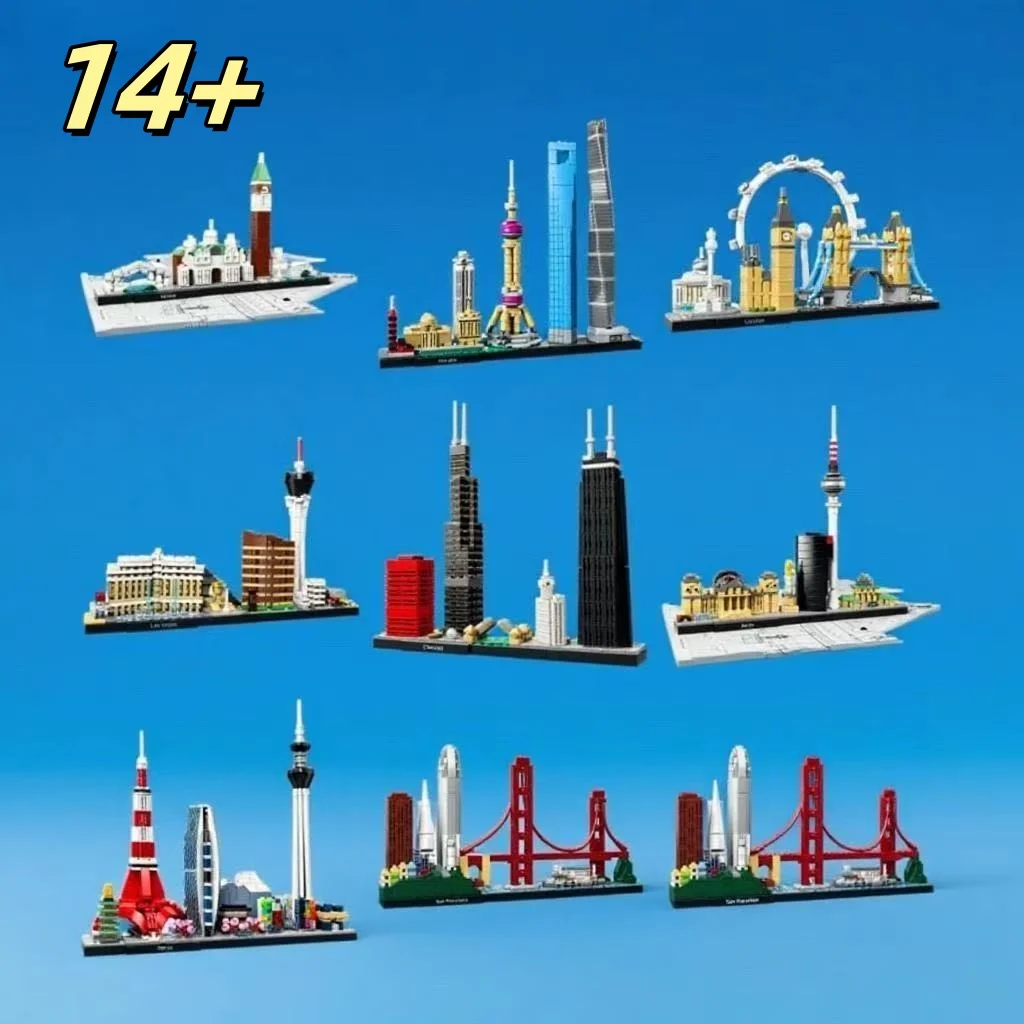 MOC Modello di blocco da costruzione Skyline fai-da-te adatto per giocattoli per bambini, regali di Natale