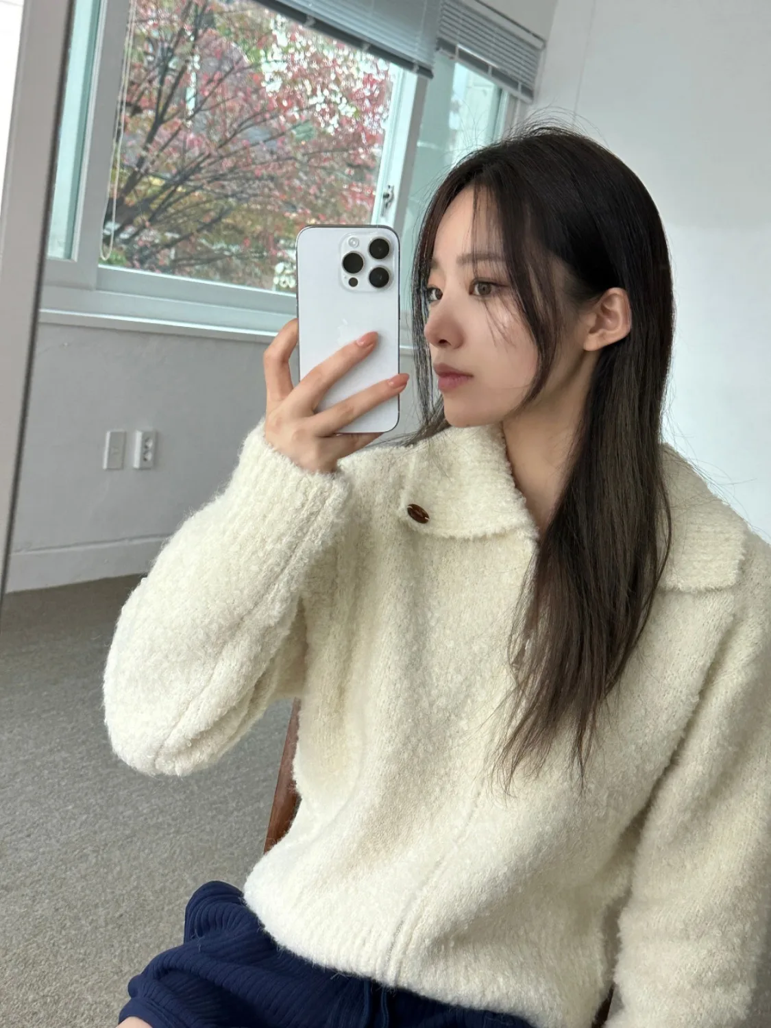 Autumn Winter Women\'s Short Knitted Sweater Coat Jacket Lapel Collar Terry Cardigan Female Full Sleeve Outerwears 2024