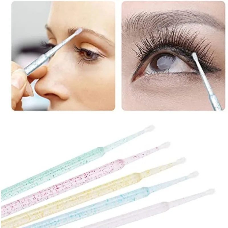 500/1000 Pcs Crystal Microbrushes Applicators Disposable Microswabs for Eyelash Extensions Micro Wands Spoolie 5 Color