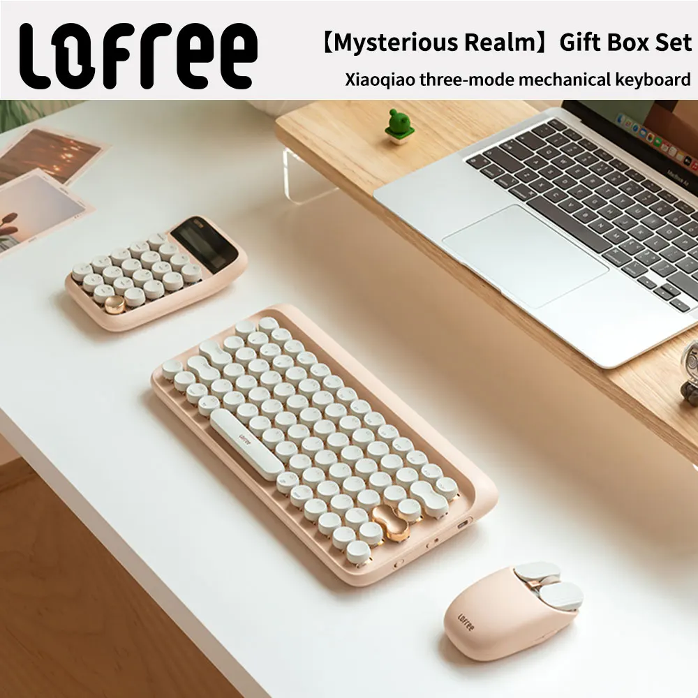 Lofree Wireless Bluetooth Mechanical Keyboard for Stylish Women Professionals Office Travel 2-Mode Portable Rechargeable