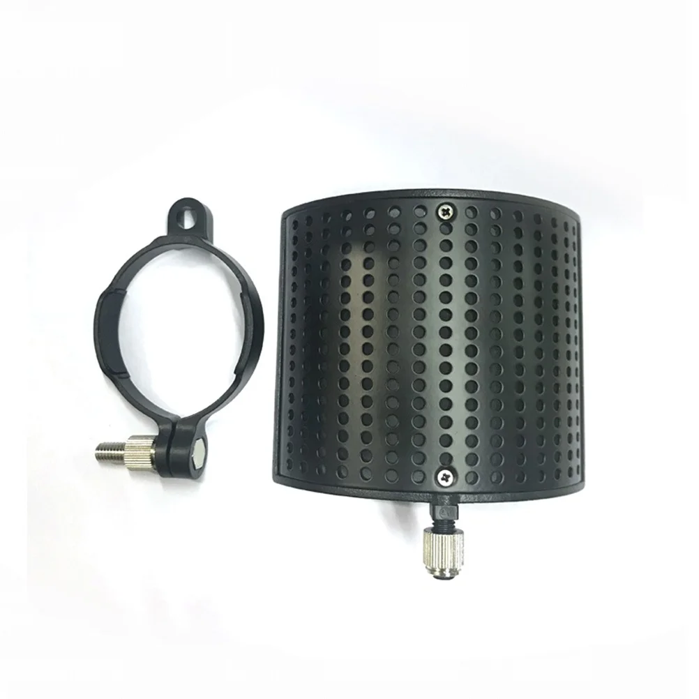 

U Shape Microphone Isolation Shield Black Metal Sound Absorber Panel Double Layer Filter Compatible 44-48mm Recording Noise
