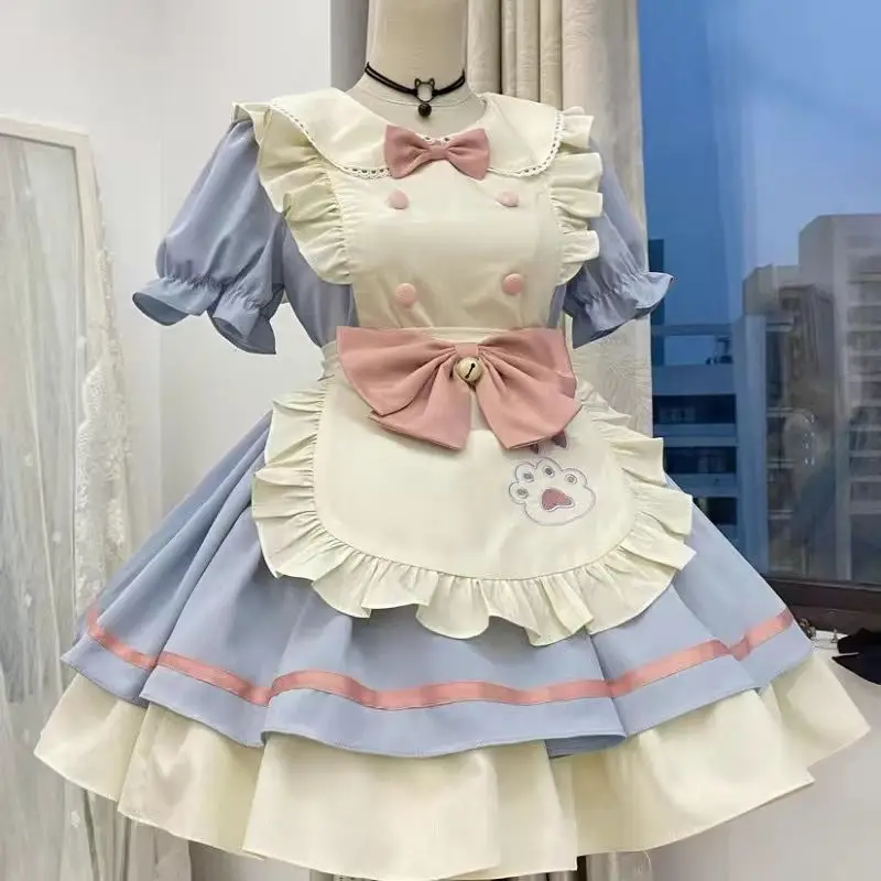 

Cat Restaurant Cute OP Short Maid Lolita Dress Apron Japanese Lolita Sweet Girl Male New Style dress for women