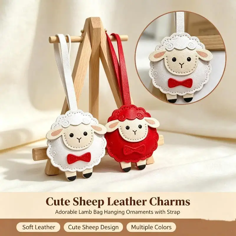 2027 Lunar New Year Goat Pendant Durable PU Sheep Bag Keychain Decor For Handbags Backpacks Gift For Friends