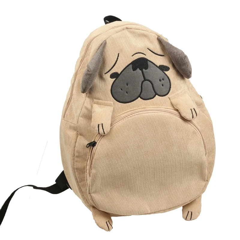 

School Backpacks Anime for Teenagers Girls Cute Fashion Designer Corduroy Animal Fox Dog Shape Schoolbag Student Backpack