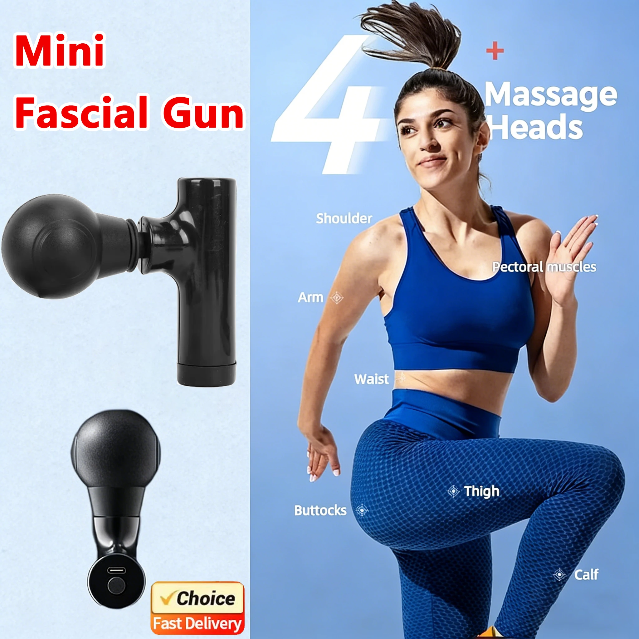 

Deep Tissue Massage Gun Handheld Percussion Massager Ultra Compact Design for Body Back Neck Muscle Pain Relief Rechargeable