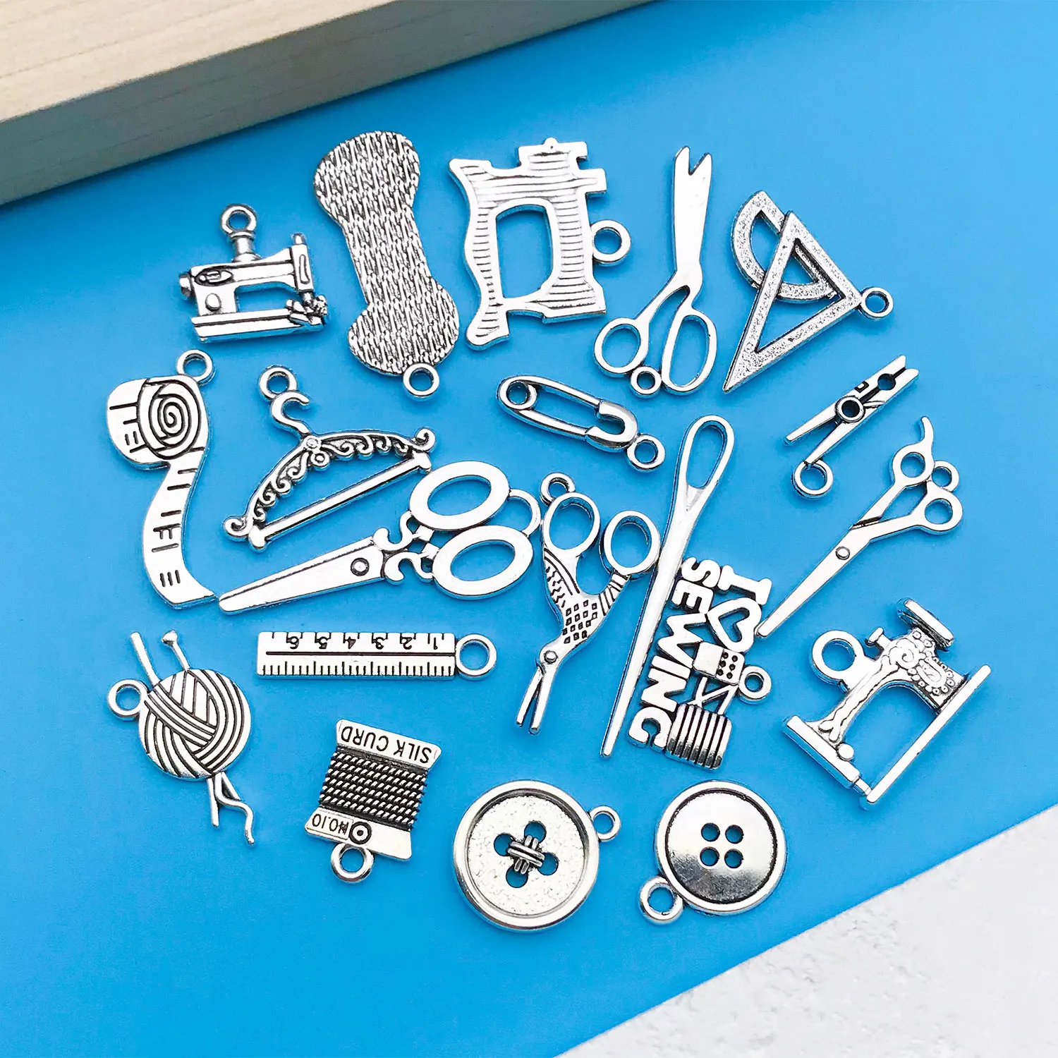 Mix 20pcs/Silver Sewing Machine Series Fashion Jewelry Making DIY Craft Halloween Thanksgiving Fashion Accessories
