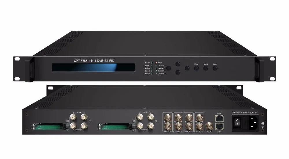 4 Tuner 4 Cam Dvb-C Dvb-S2 HD Decodificador Digital Cable TV Headend IRD Satellite TV Receiver With Smart Card