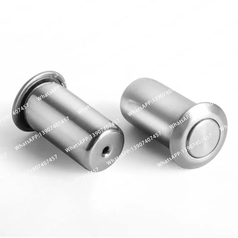 Stainless Steel Dust Cap Tube Invisible Hidden Latch Fittings, 1.5cm/1.2cm Hole