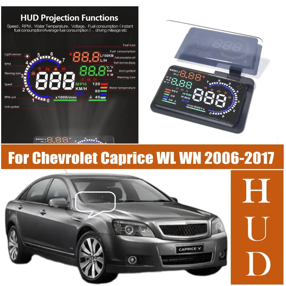 Car HUD Head Up Display LED Windshield Projection For Holden Chevrolet Caprice WL 2006-2013  WN 2013-2017