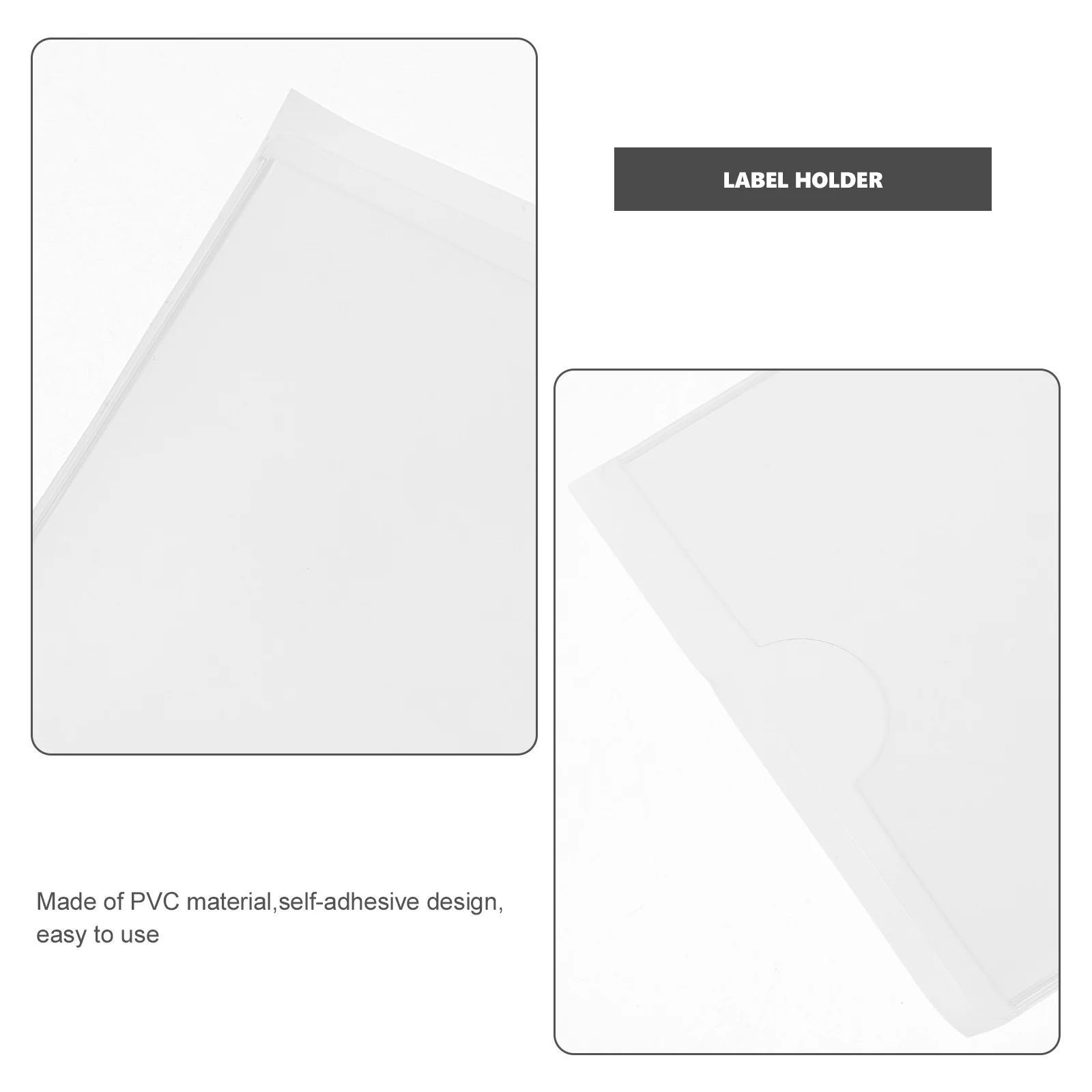 

12pcs Self Adhesive Label Card Clip Clear Plastic Holders Index Pockets Transparent Sleeves Oxidation Prevention Office Home
