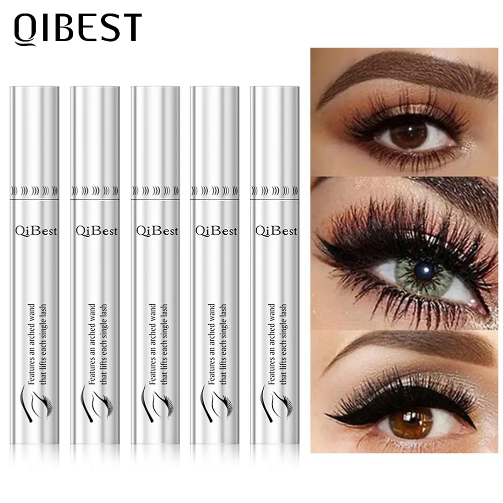 QIBEST Cosmetics 1/3/5 pcs Black Mascara Lengthens Eyelashes Extra Volume Waterproof Natural Lashes Female Professional Makeup