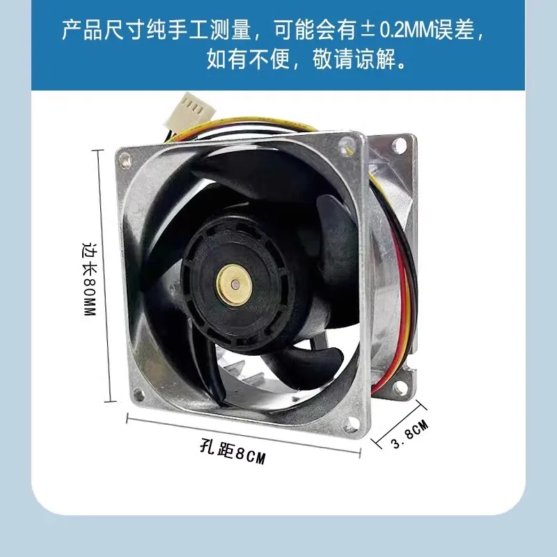 New original 9GL0812P1K05 8038 12V 1.8A 8CM 4-wire PWM high-temperature resistant metal frame cooling fan