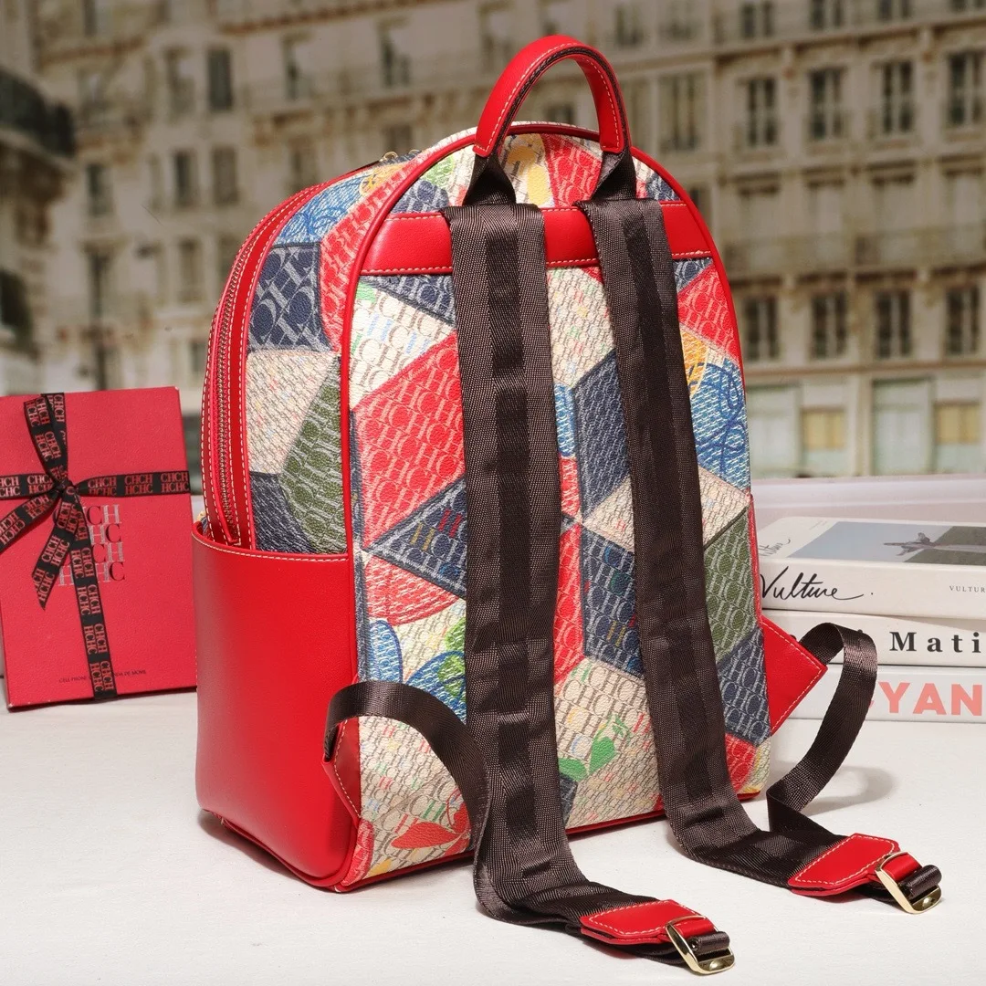CH New Fashion Women's Backpack Unique Printed Design Women's Backpack Large Capacity Color Printed Travel Bag Women's Bag 2026