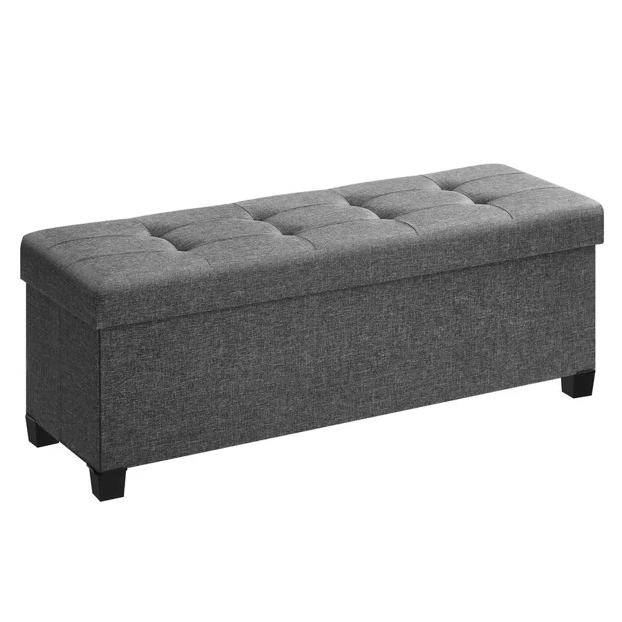 

Storage Ottoman Bench, Foldable Foot Rest with Legs, 15 x 43 x 15.7 Inches, End of Bed Bench, Storage Chest, Load up to 660 lb,