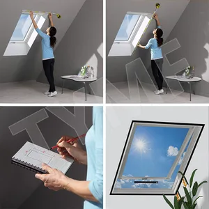 Tymf Attic Black Skylight Mosquiton -Netzfensterbildschirm mit anpassbarem Reißverschluss Sommer gewaschener Größe transparent Invisible Mesh 6 Hauptverkäufe digitale Antennenfischskala - №6