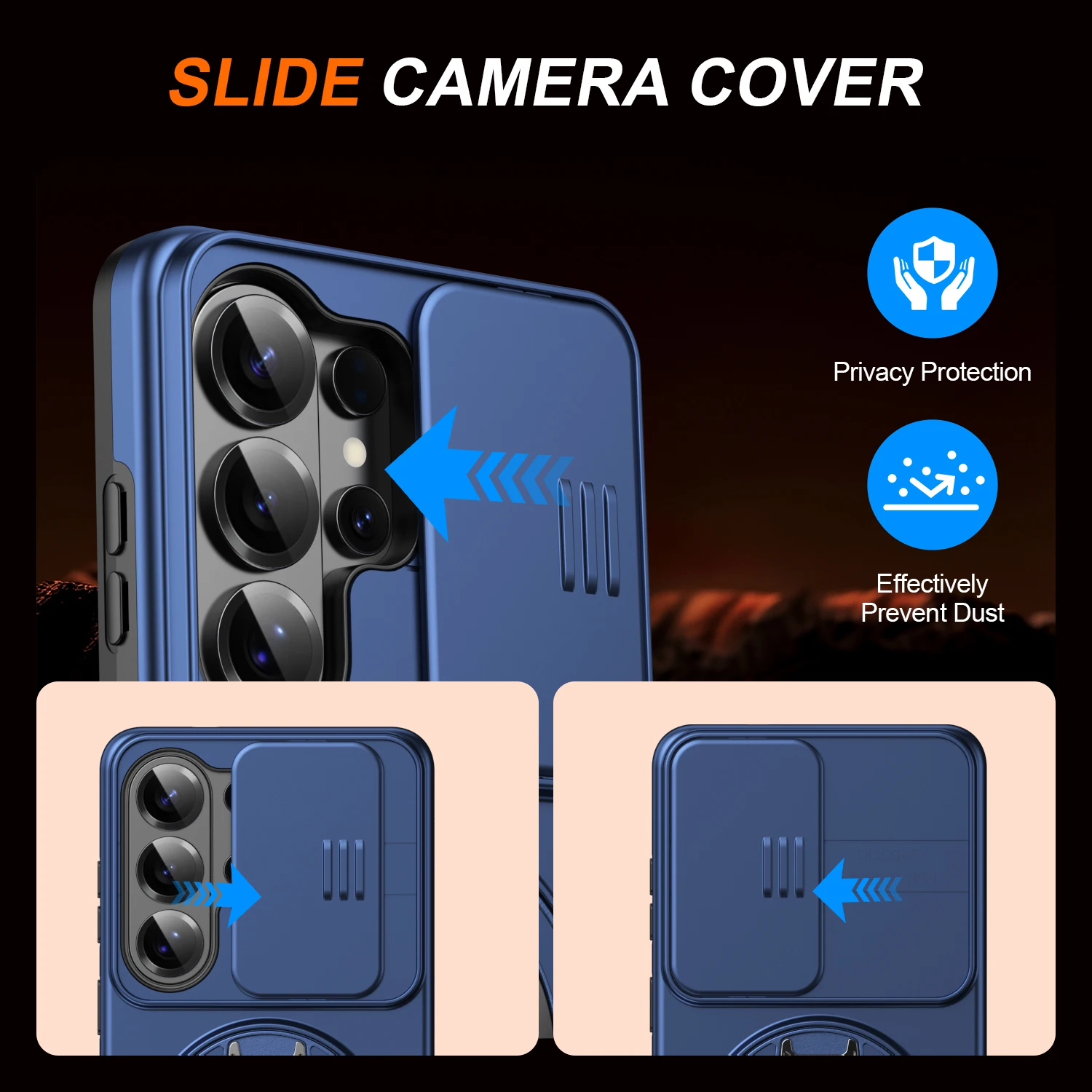360° Rotate Shockproof Magnetic Stand Phone Case For Samsung S26 S25 S24 S23 Ultra Plus  Magsafe Slide Camera Protection Cover view 3