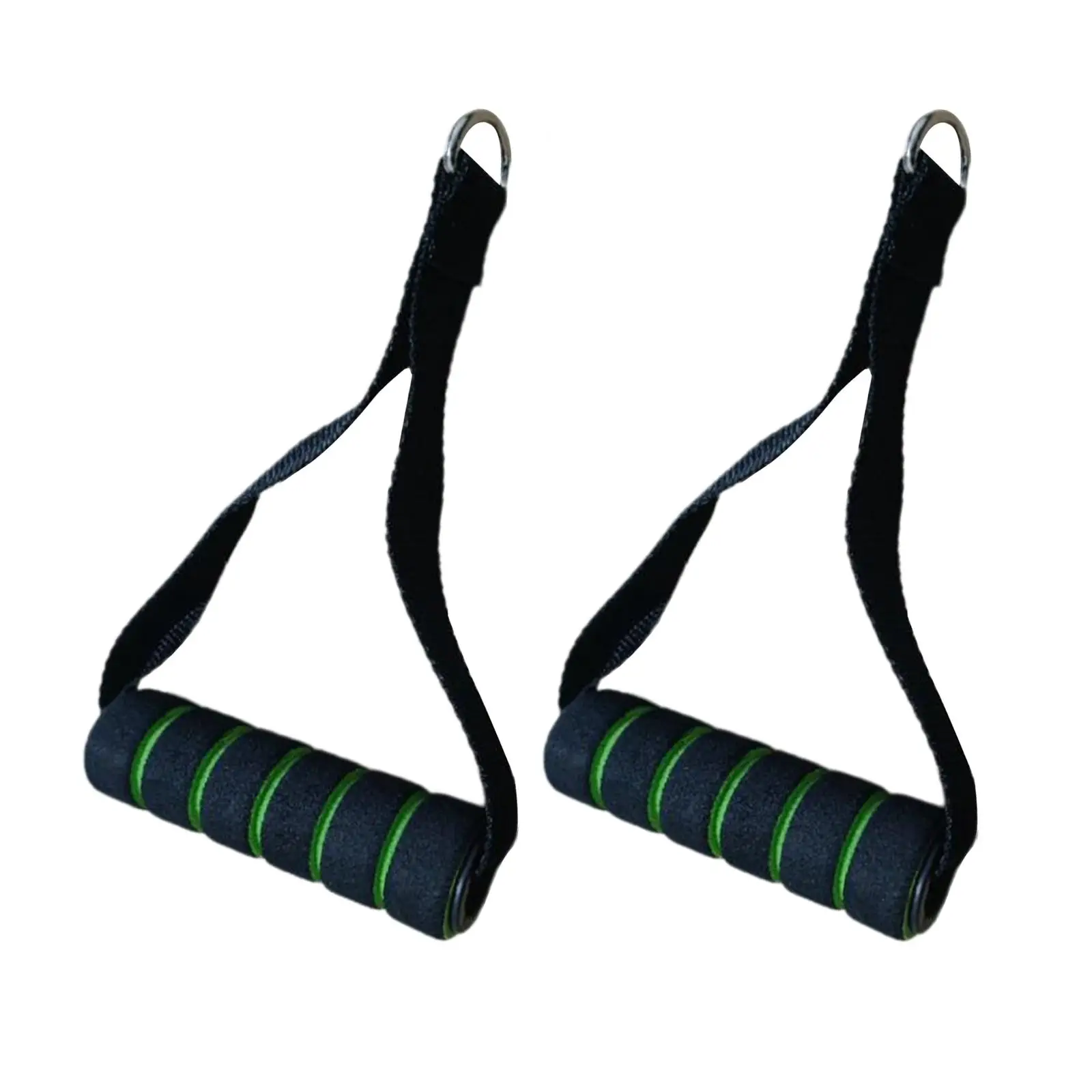 Nylon Exercise Handles with Steel D Rings Ergonomic Gym Grip Cable Attachment for Strength Training Equipment