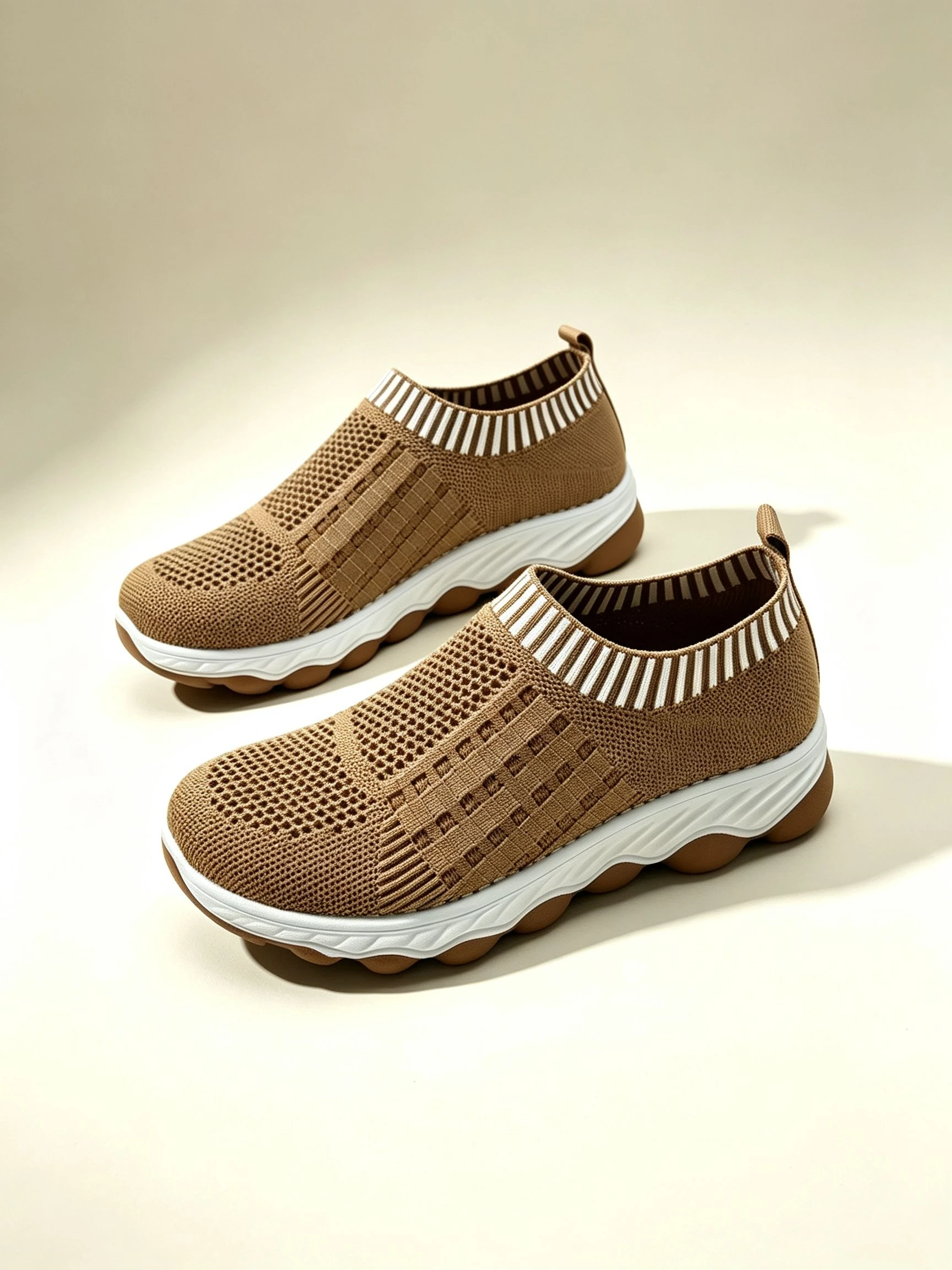 Frühling Herbst Damen Slip-On Strick-Wanderschuhe Atmungsaktives Mesh Rutschfeste Plattform Weiche Sohle Komfortable Orthopädische Freizeitsneaker – Detail 12