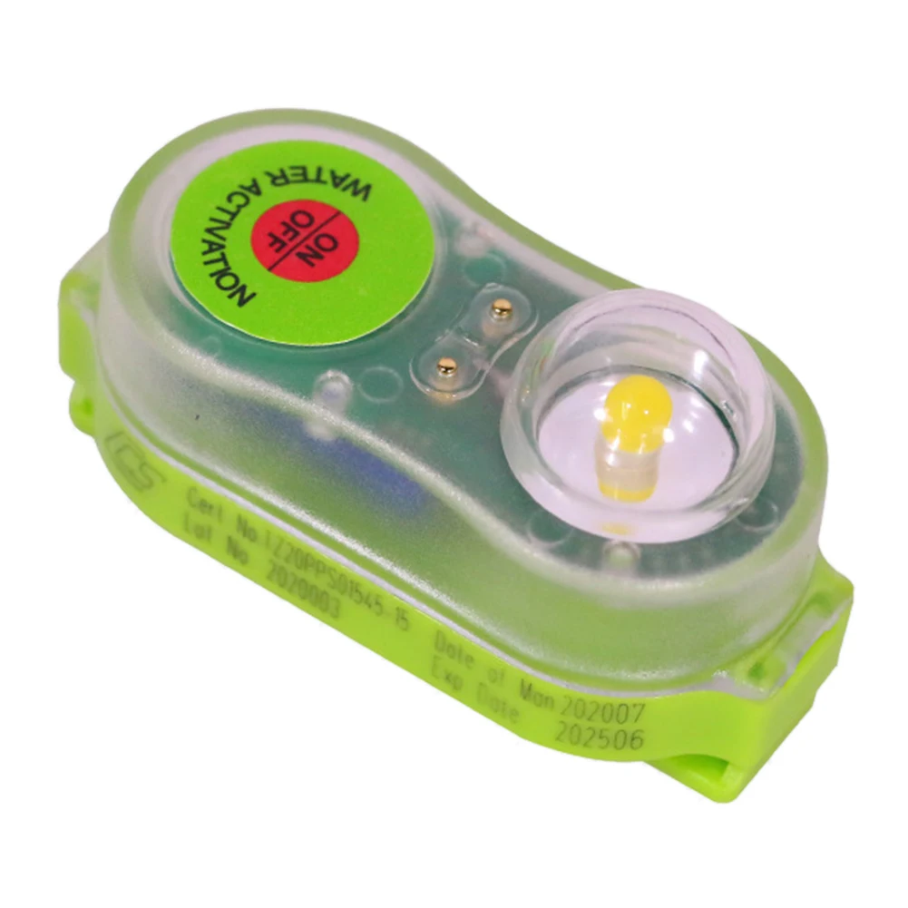Localizzatore automatico di sopravviventi Lampada di segnalazione di emergenza per attivazione dell'acqua Luce di segnalazione per giubbotto di salvataggio impermeabile per il nuoto Pesca in mare