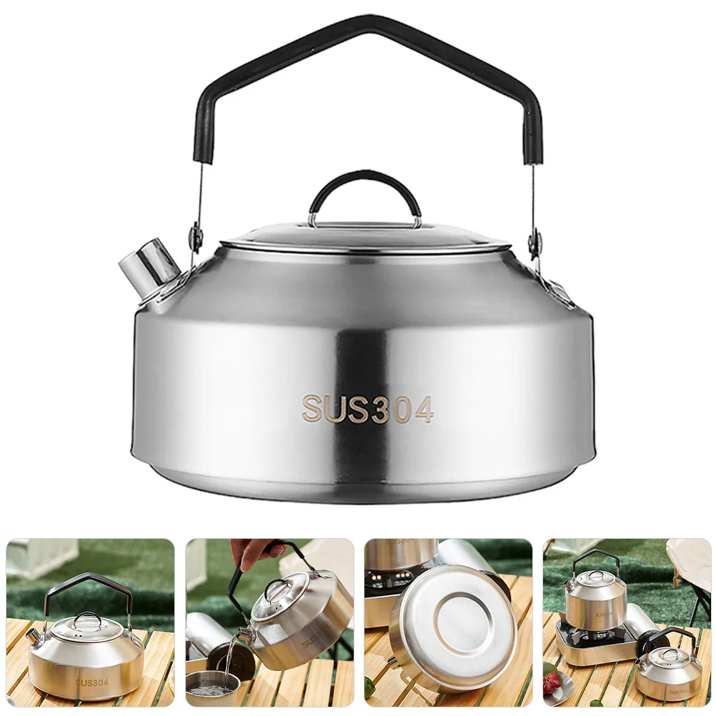 

Stainless Steel Outdoor Camping Kettle Durable Wear-Resistant Multi-Function Water Boiling Kettle for Tea Coffee Milk