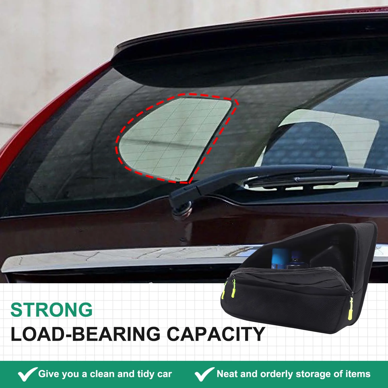 Trunk Side Window Storage Bag Rear Side Tool Storage Bag Trunk Box Car Organizers Stowing Tidying For Volvo XC60 P3 2015-2017