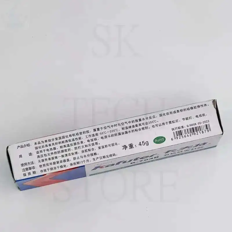 Kafuter 45g adesivo industriale in Silicone K-704B RTV gomma siliconica colla bianca scheda PCB adesivo elettronico in Gel di Silicone