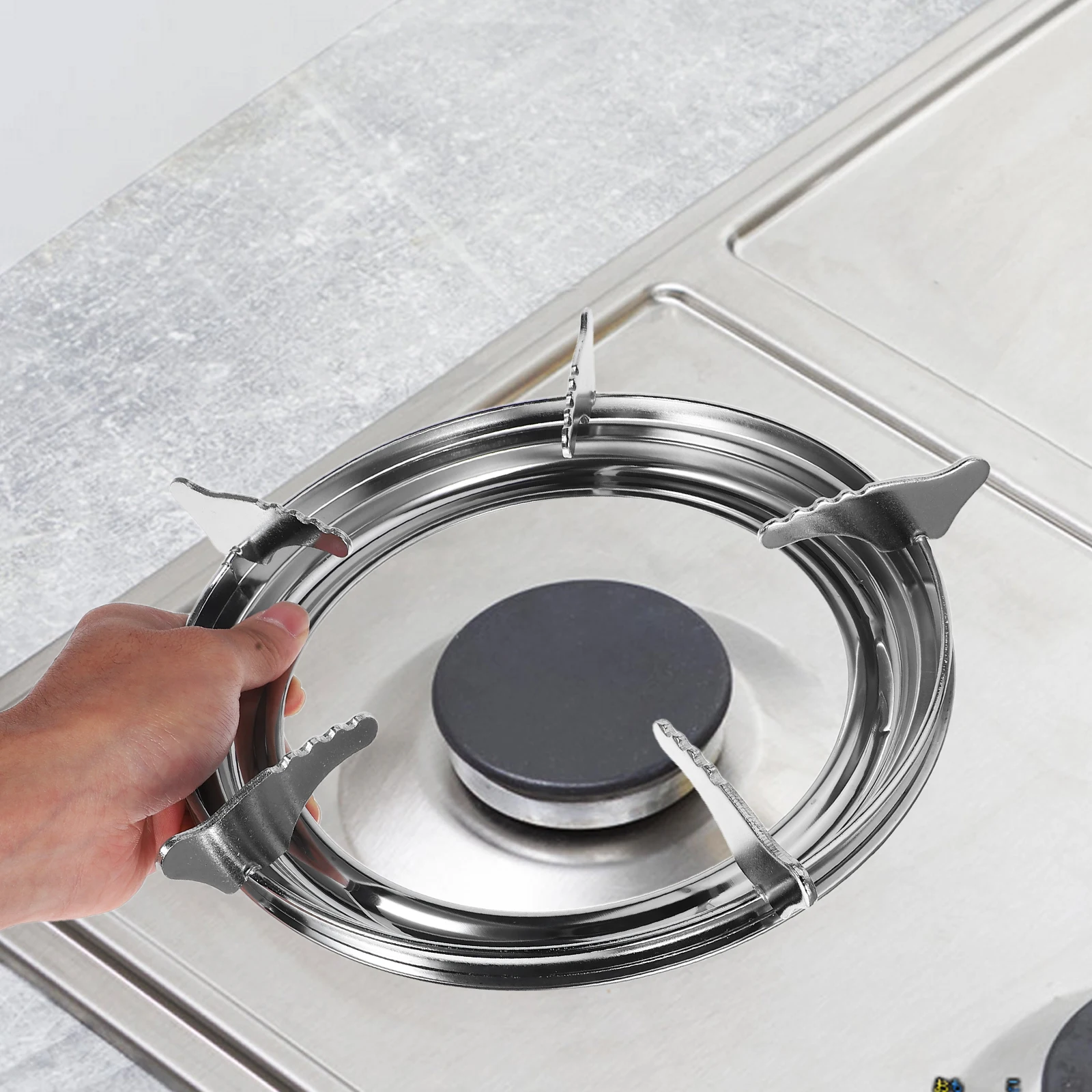 1 Set Cast Iron Gas Stove Wok Rack Stand Holder Drip Pan For Stable Cookware Support High Temperature Resistant Nonslip Kitchen