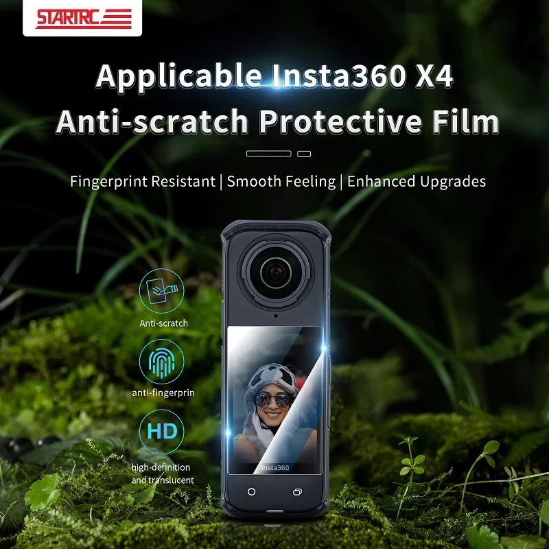 

2 Sets Tempered Film For Insta360 X4 High-definition Film Anti-scratch Anti-drop Protective Film Sports Camera Accessories