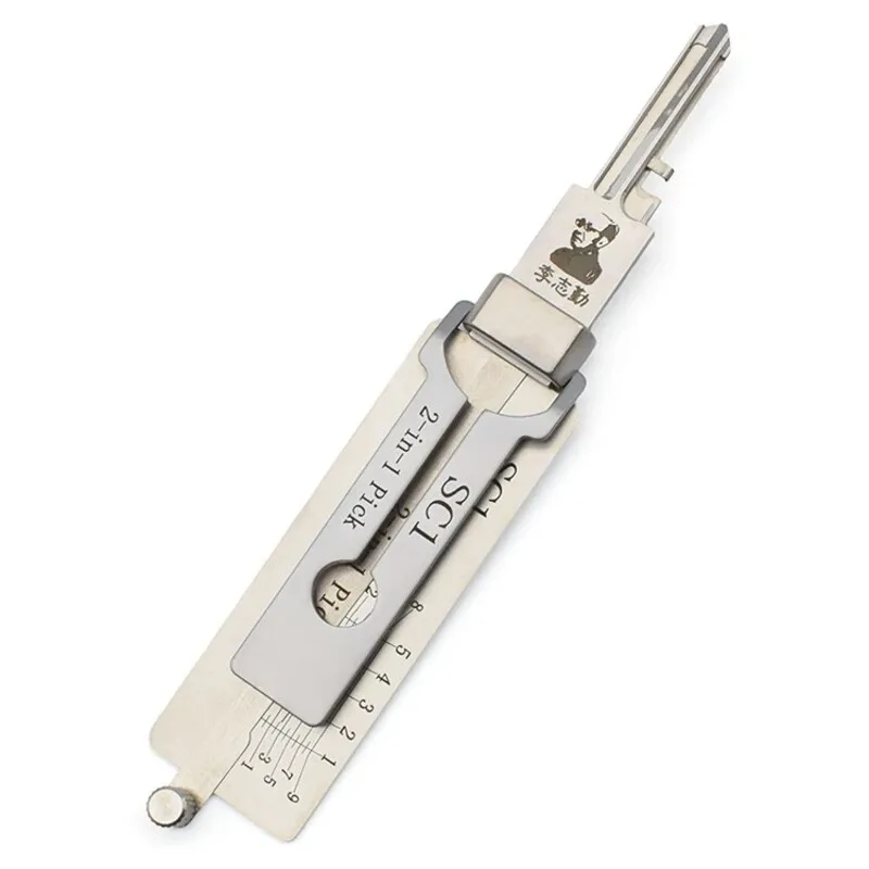 Lishi SC1 2-in-1 Schlosserwerkzeug Lockpick & Decoder Flachfräsen für Schlage Haustür-Zivilschlösser – Detail 3