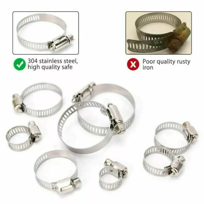 Kit fascette stringitubo in acciaio inossidabile assortite da 101 pezzi senza driver Set di clip per giubileo Fascette per tubi carburante per auto