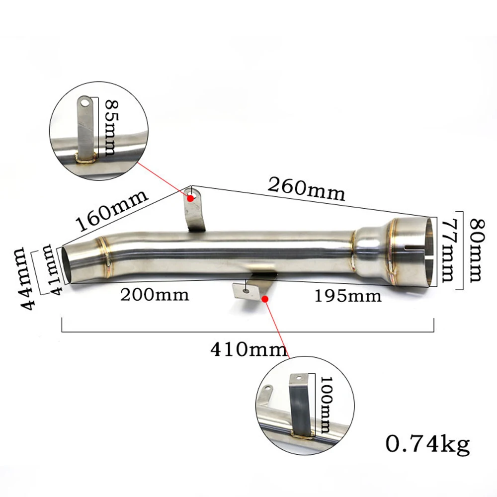 Motorcycle Exhaust System Mid Section Connect Original Exhaust Muffler Middle Link Pipe For Suzuki GSXS1000 GSX S1000