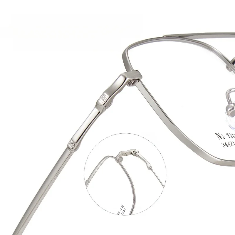

Ollymurs Fashion Pilot Double Beam Titanium Alloy Men's Optical Prescription Glasses Retro TrendEyeglasses Frames Women 34421