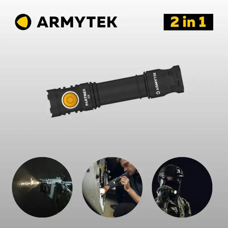 แม่เหล็ก C2คู่ค้า armytek USB สีขาวอบอุ่น